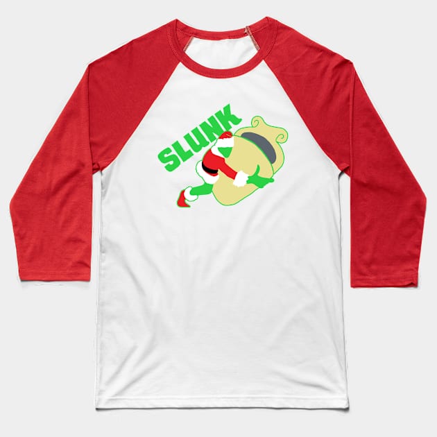 SLUNK 2 (green) Baseball T-Shirt by CamelCactusCreations